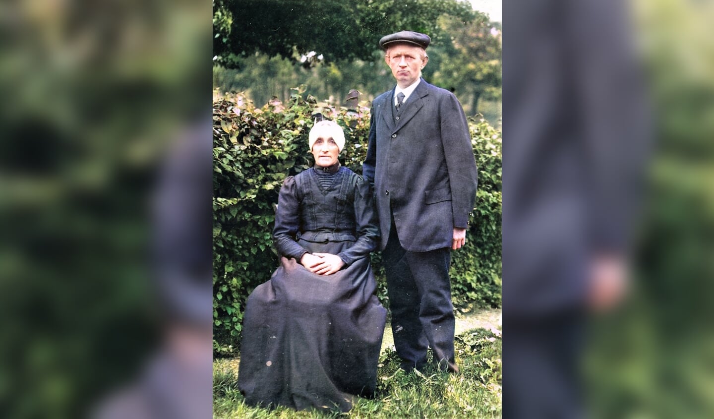 Gijsbert Slingerland met zijn vrouw Hendrikje Versloot. De foto dateert van 1913, ter gelegenheid van het huwelijk van hun dochter Marie (stamboom Versloot).