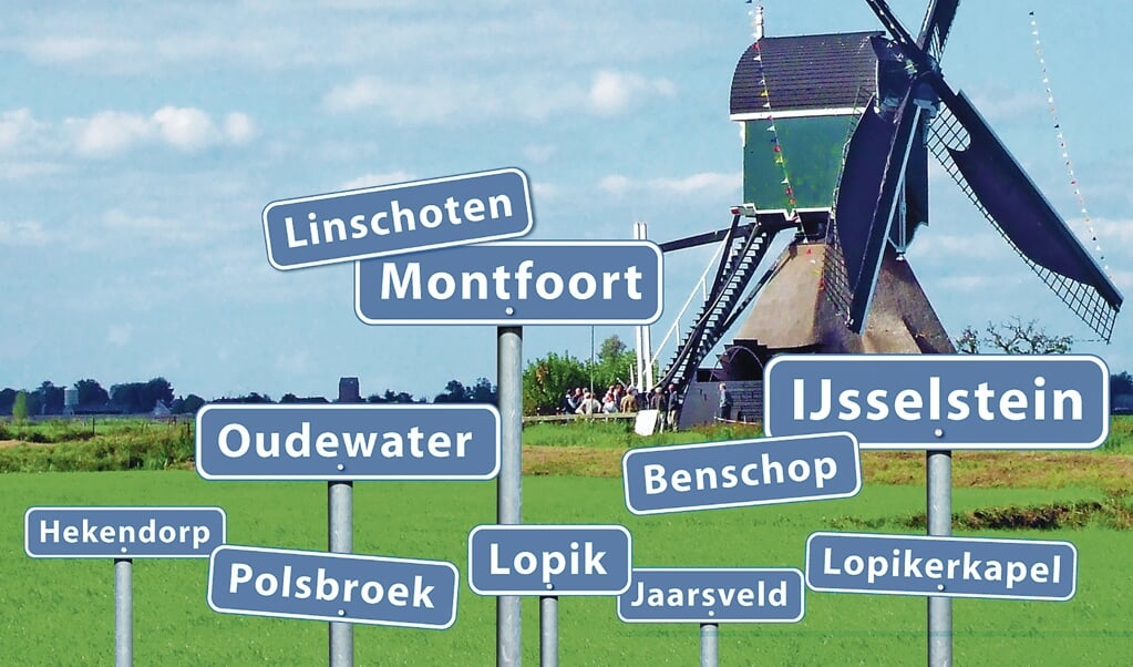 Alle dorpen en steden waar de NPV Lopikerwaard vrijwilligerswerk doet.