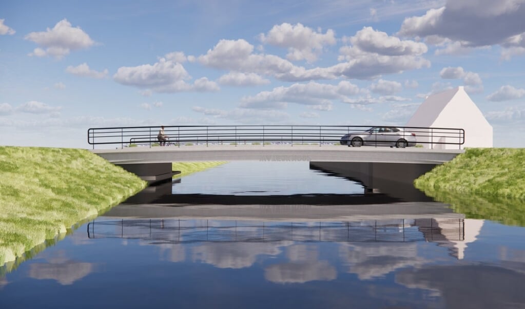 Artists impression brug Slangeweg Polsbroek.