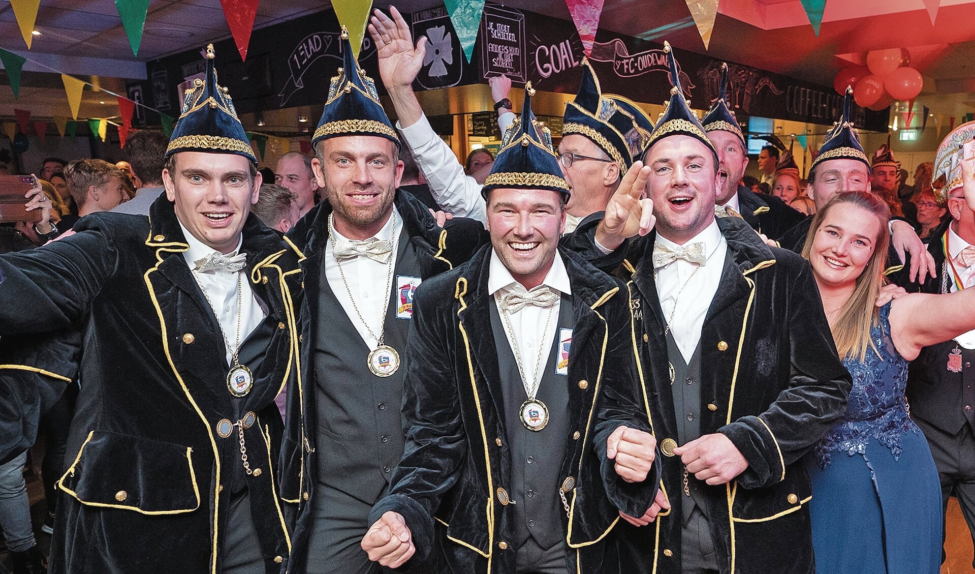 De vier nieuwe raadsleden: Roy Venhof, Mark Busscher,Dennis van Jaarsveld en Jeroen van den Hoogen.