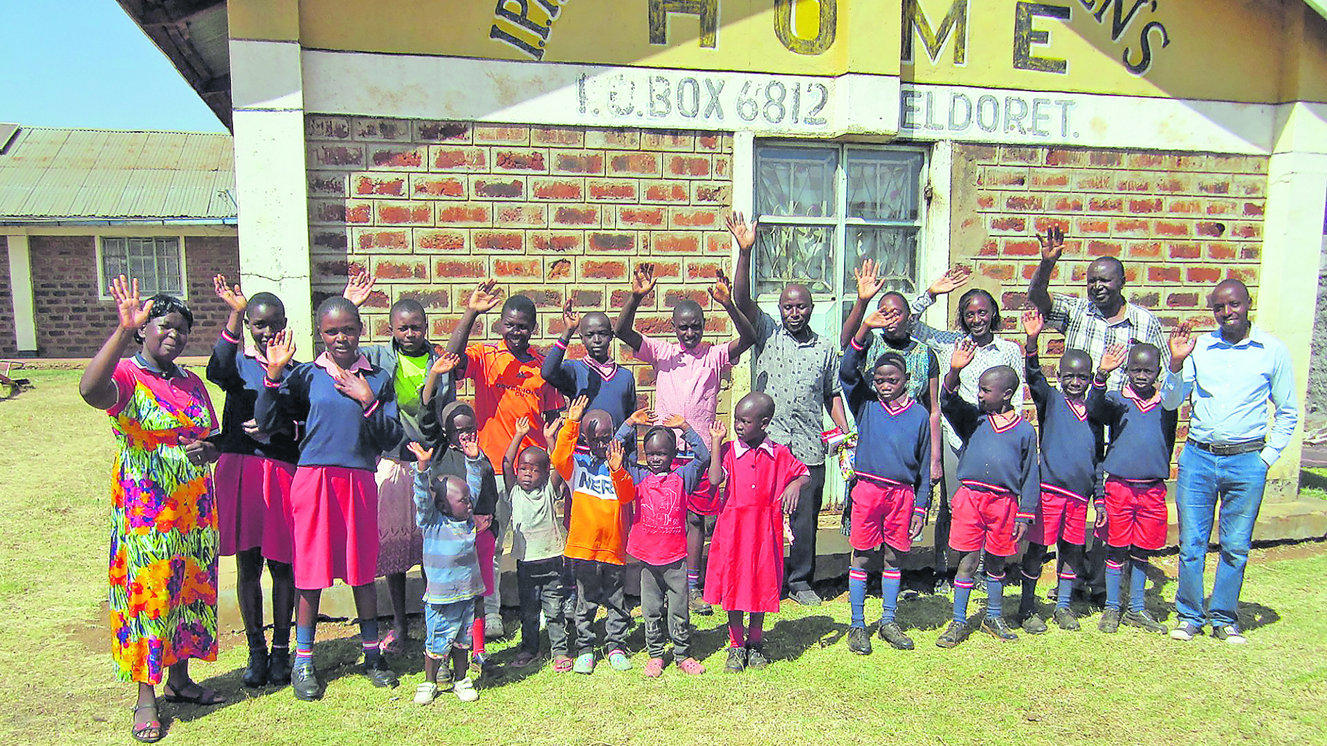 Het kindertehuis in Kenia.