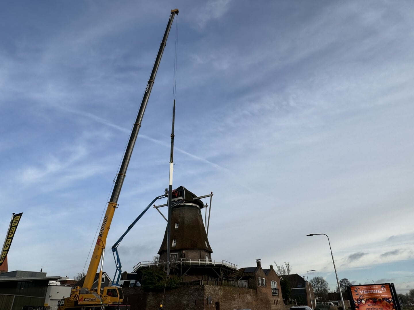 Het leverde een spectaculair gezicht op,met roeden van ruim 24 meter lang.