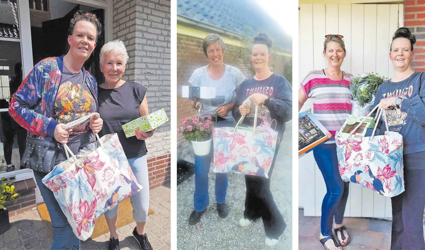 Deze gelukkige moeders mochten een tas in ontvangst nemen:Anneke la Lau, Annette van Jaarsveld en Bianca te Poele.