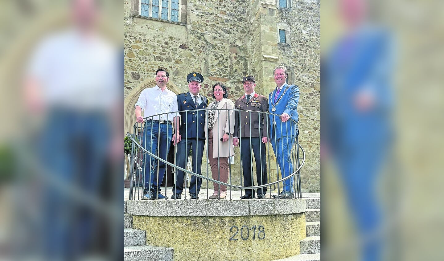 V.l.n.r.: Josef Zimmermann, Bürgermeister der Marktgemeinde Großrußbach;Jurgen Zeinstra, postcommandant Brandweer Oudewater;Martina Hirsch, Ortsvorsteherin von Karnabrunn;Dieter Markl, Kommandant Freiwillige Feuerwehr Karnabrunn;Danny de Vries burgemeester gemeente Oudewater.