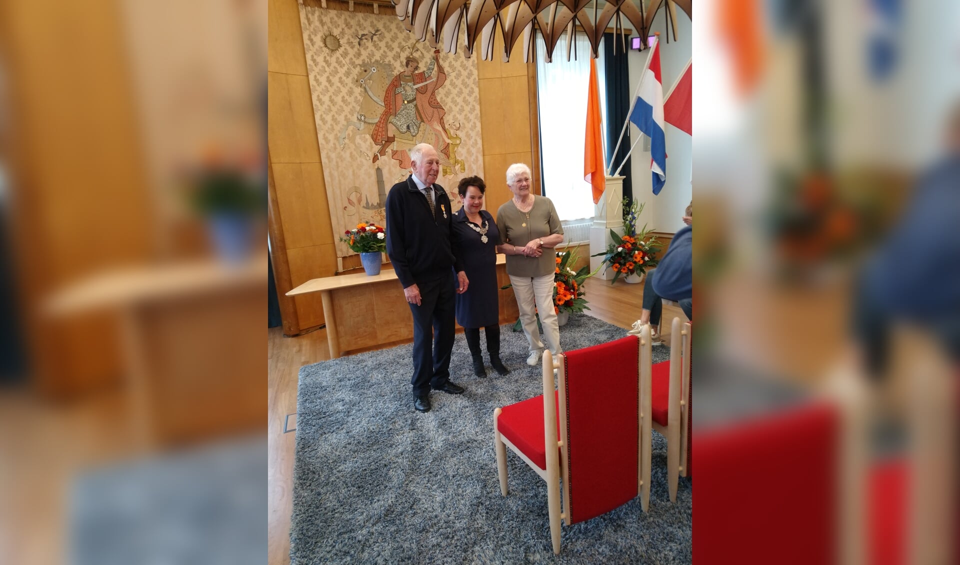 Gerard van Dijk met zijn vrouw en burgemeester Sharon Dijksma