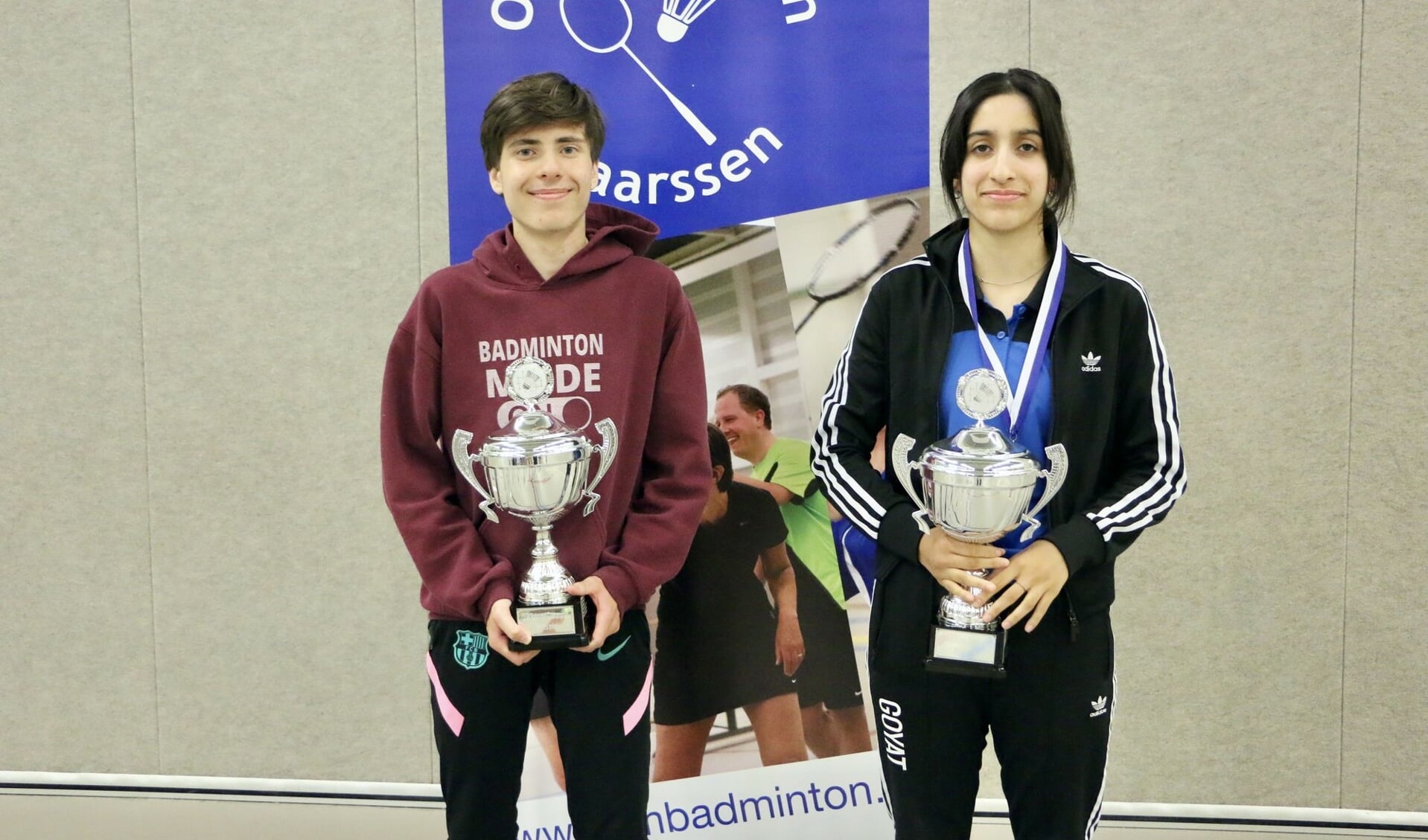 Jits Karczewski en Mahi Goyat clubkampioenen bij de jeugd van OSM Badminton