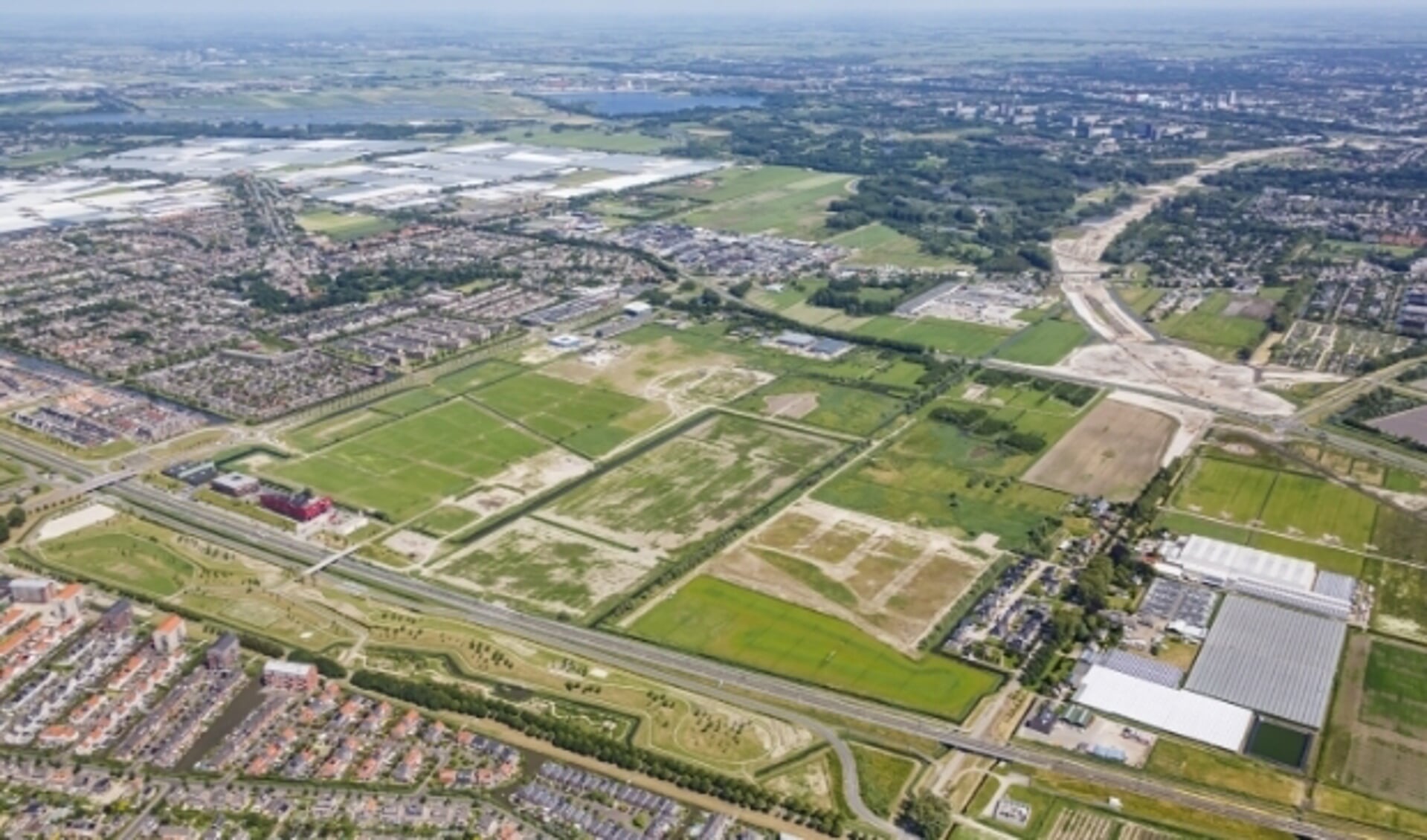 Een luchtfoto van de beoogde nieuwe woonwijk. (Foto: PR/Gemeente Lansingerland/J.Althof)