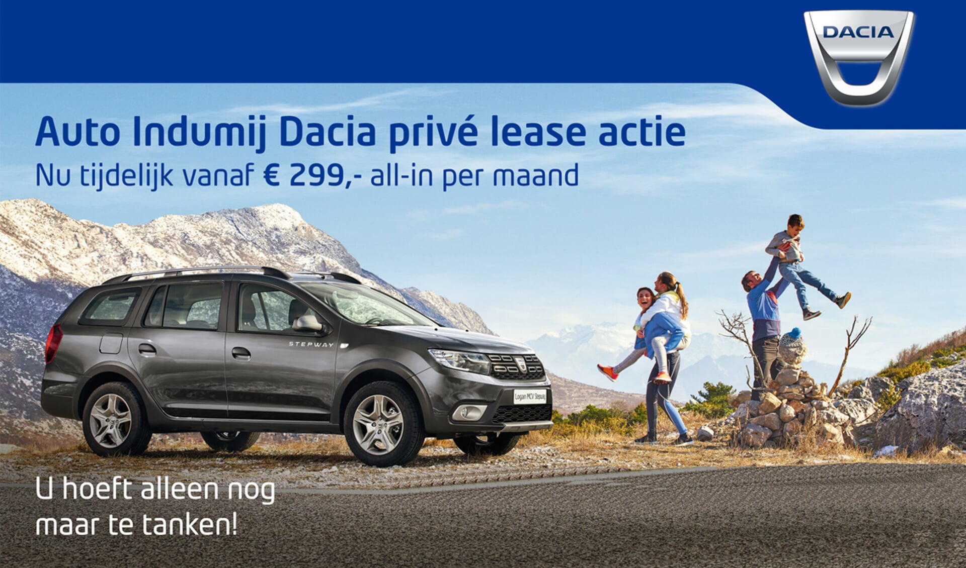 Logan MCV al vanaf € 299,- per maand met Dacia Private Lease.