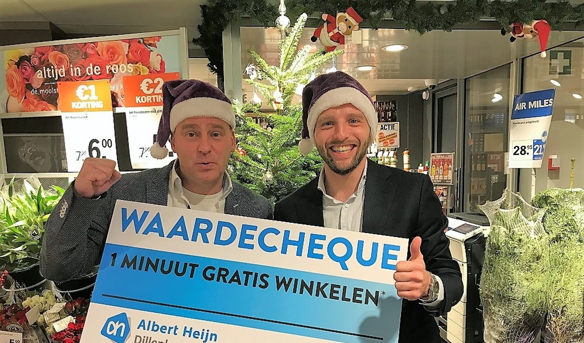Remco Heeren van Albert Heijn Dillenburgplein en Jeroen Capelle van sv Slikkerveer 