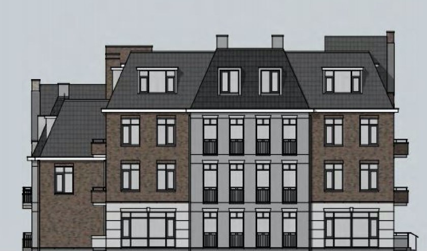 Zo ziet het complex er straks uit (vanaf de Groene Kruisweg).