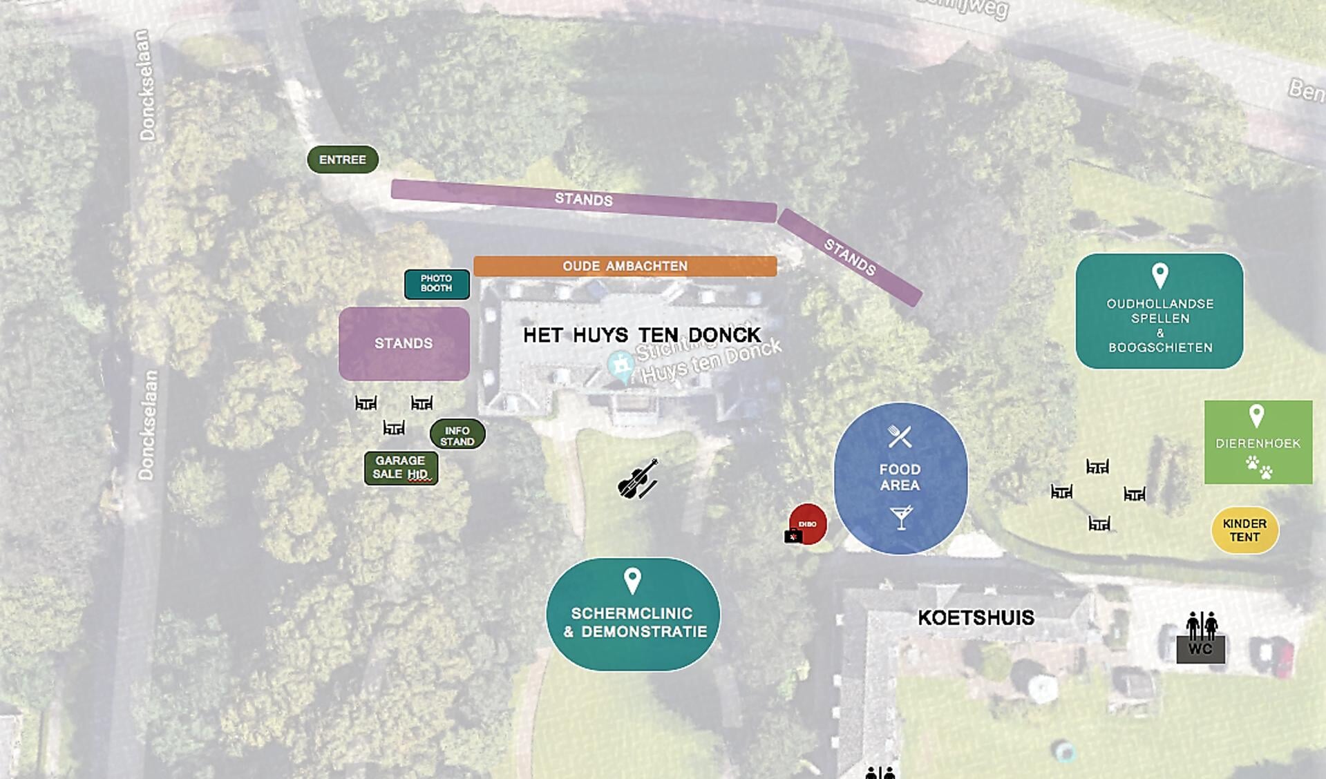 De plattegrond van de komende Donckse Fair