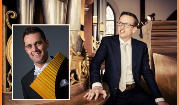 <p>Organist Jan Peter Teeuw en panfluitist Corn&eacute; van der Giessen</p> 