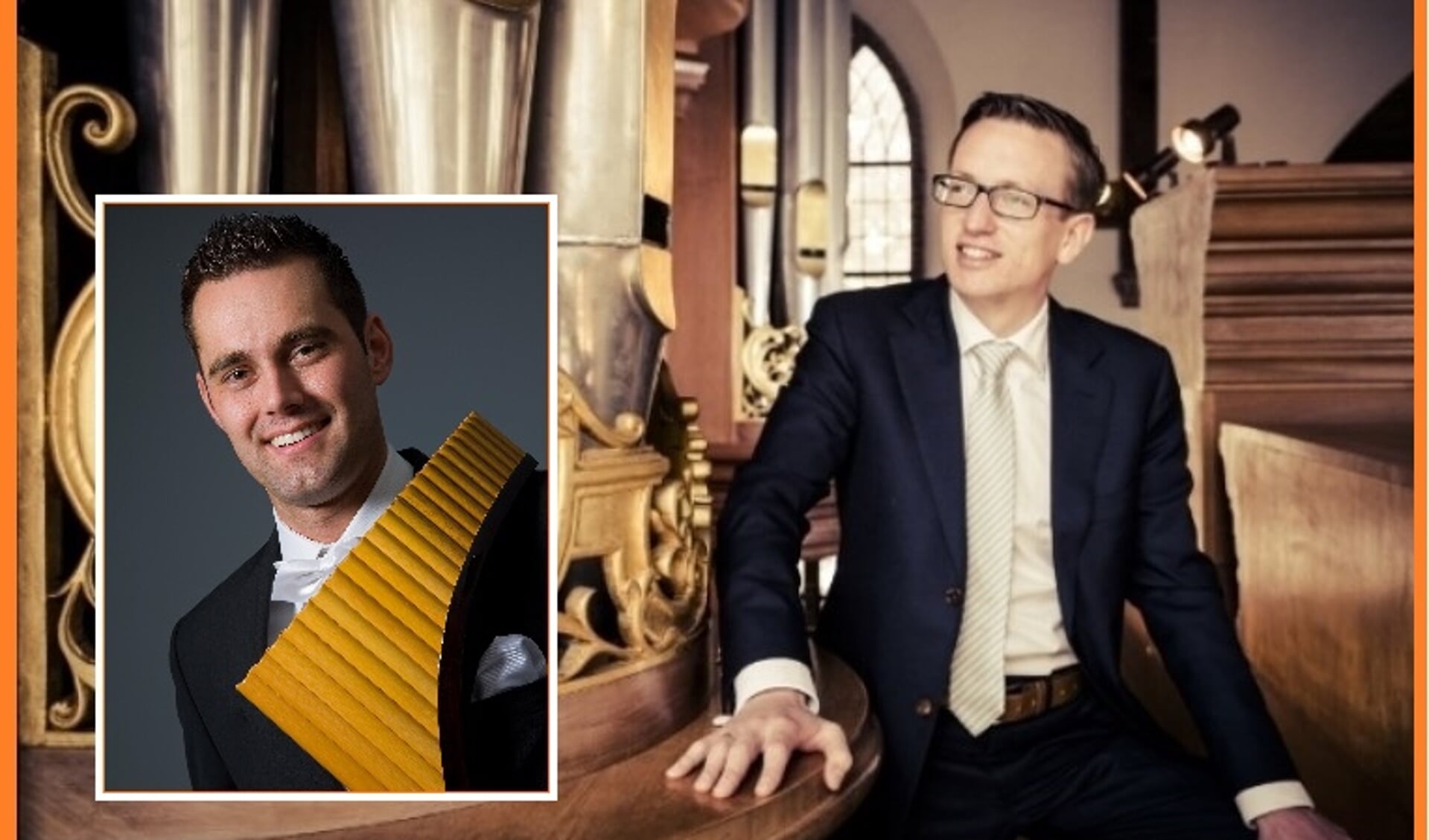 Organist Jan Peter Teeuw en panfluitist Corné van der Giessen