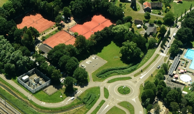 <p>De locatie van het skatepark vanuit de lucht gezien. </p>