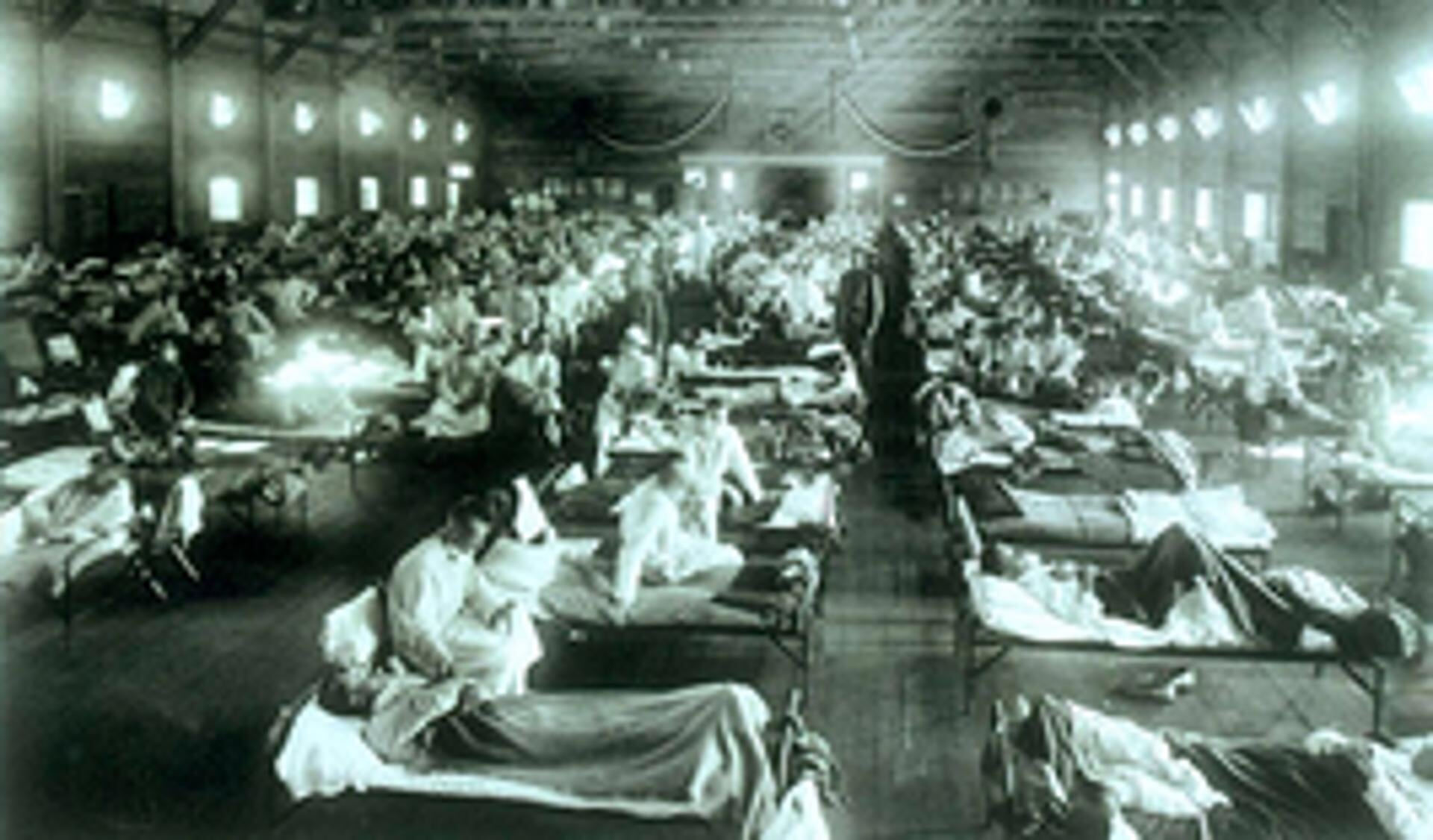 Bed aan bed tijdens de uitbraak van de Spaanse griep