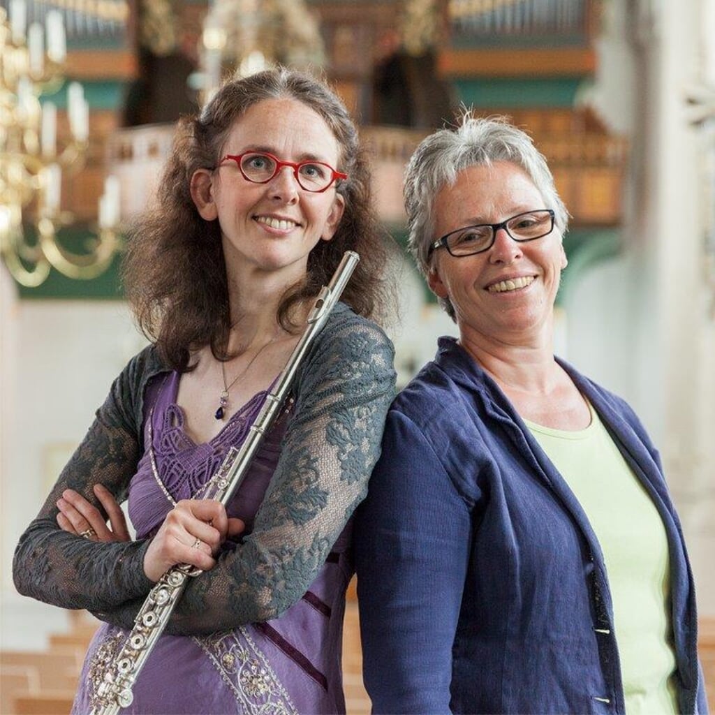 Fluitiste Marie-Christine Goergen en organiste Thea Verhagen. 