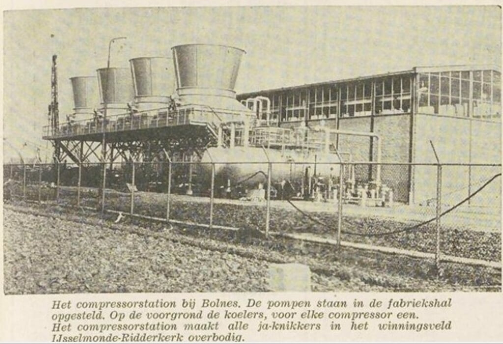 Het vroegere compressiestation voor de gaswinning bij Bolnes