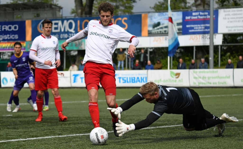 Bart Deprez scoorde driemaal tegen VVSB. (foto: Cees Bakker) 