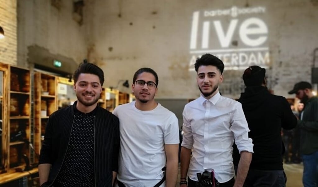 Masis Khachadorian, Bashar Mero en Taha Hamed de drie prijswinnaars van de barbierwedstrijd van ROC van Twente namen deel 
