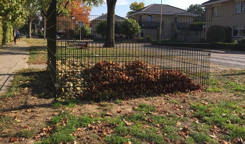 <p>Gemeente Wierden plaatst ongeveer 60 bladkorven voor het gevallen blad van bomen uit openbare plantsoenen. (Foto: Gemeente Wierden)</p>