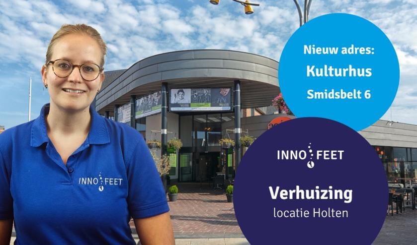 <p>Stephanie van Innofeet helpt mensen met voetproblemen in het Kulturhus Holten.</p>  