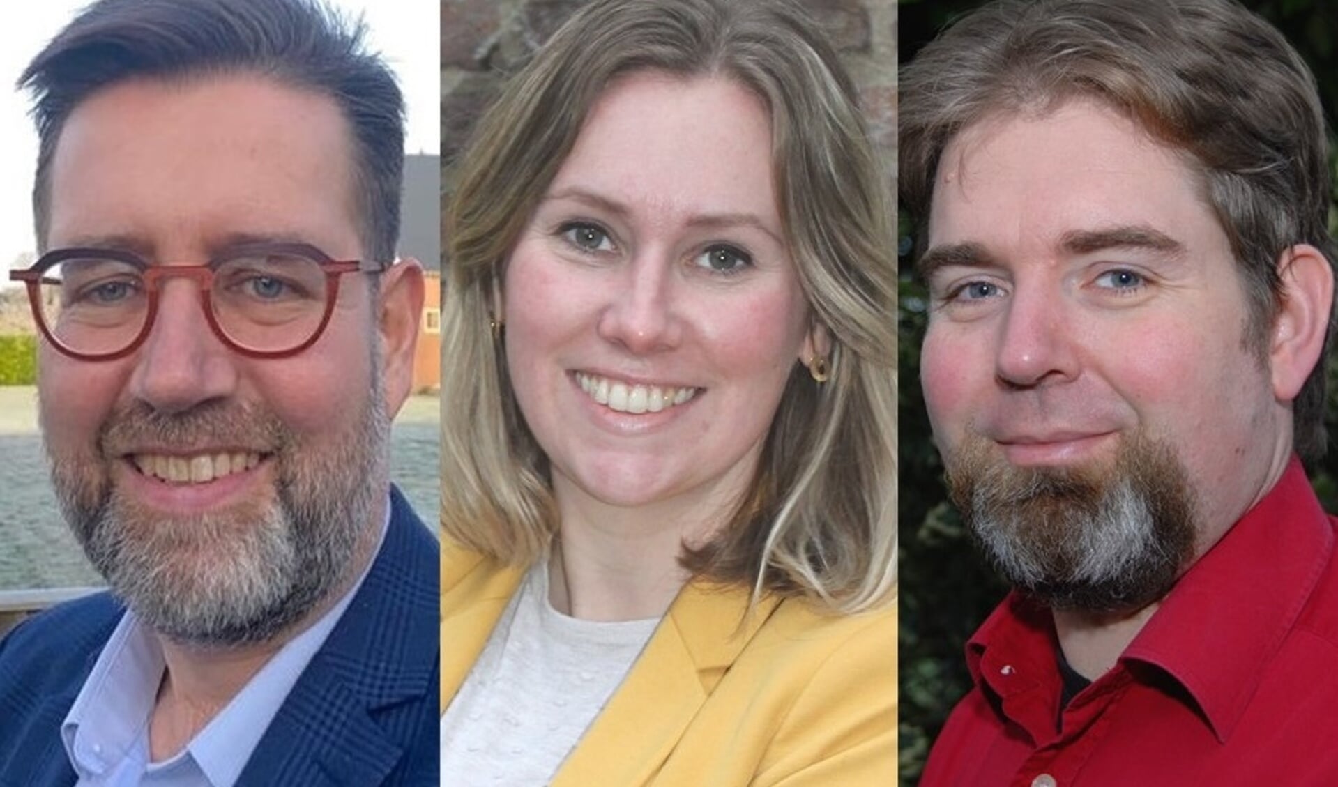 Edo op den Dries (links), Annemarie Dubbink en Mark Paalman vertegenwoordigen D66, Lokaal Hellendoorn en de PvdA tijdens de gemeenteraadsverkiezingen op 16 maart volgend jaar.