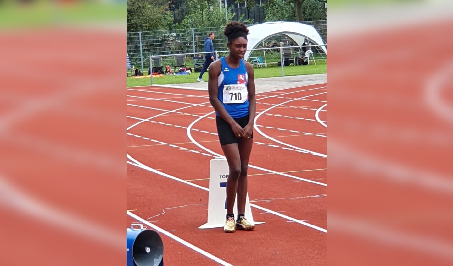 Ruby Janssen is snel op de 150 meter sprint.
