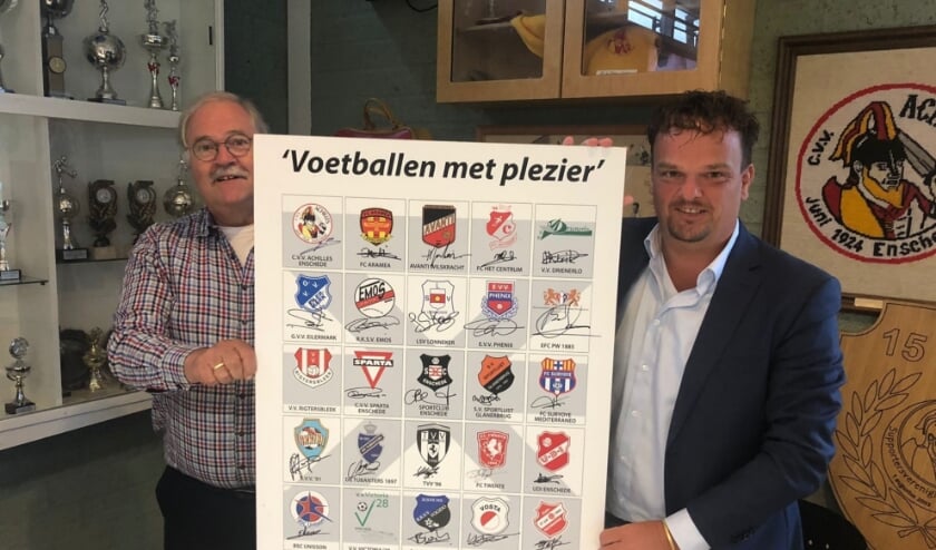 <p>FEV-penningmeester Gijs Rekers en Arjan Hof.</p>