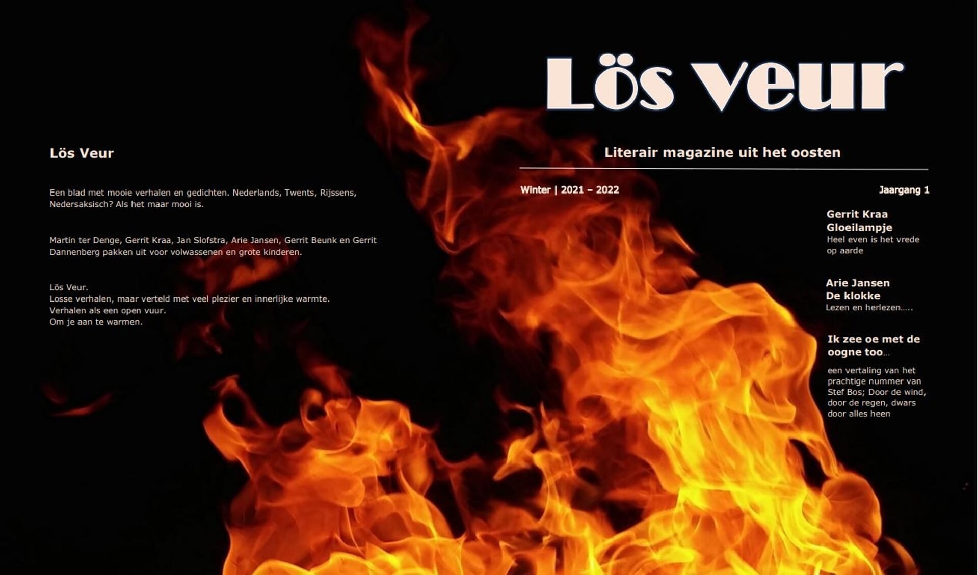 Omslag van het literaire magazine Lös Veur met Nederlandse en Nedersaksisch verhalen en gedichten.