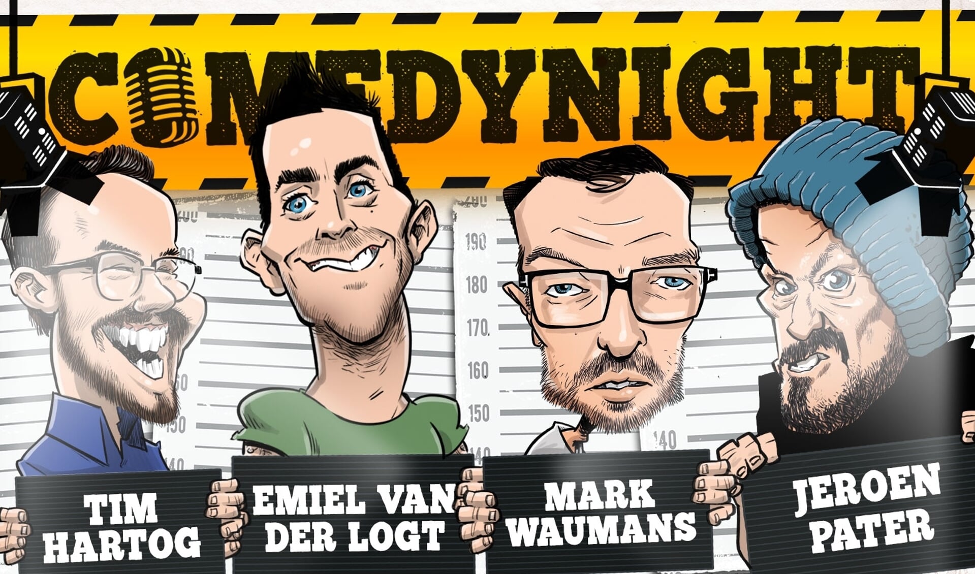 Comedynight met Emiel van der Logt, Tim Hartog, Mark Waumans en Jeroen Pater.