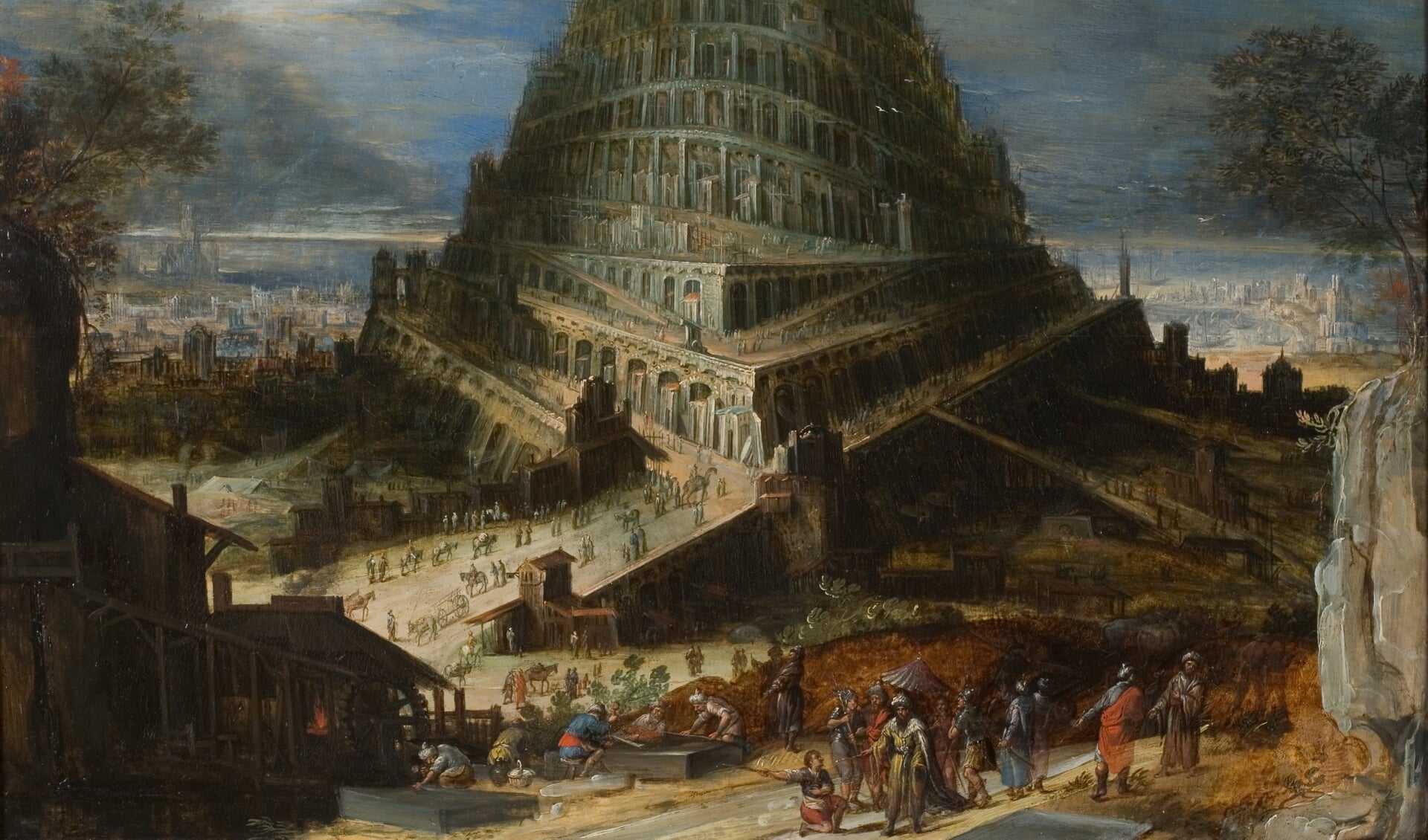 De torenbouw van Babel uitgebeeld door Hendrick van Cleve III uit de collectie Van Heel is in Rijssen te zien.