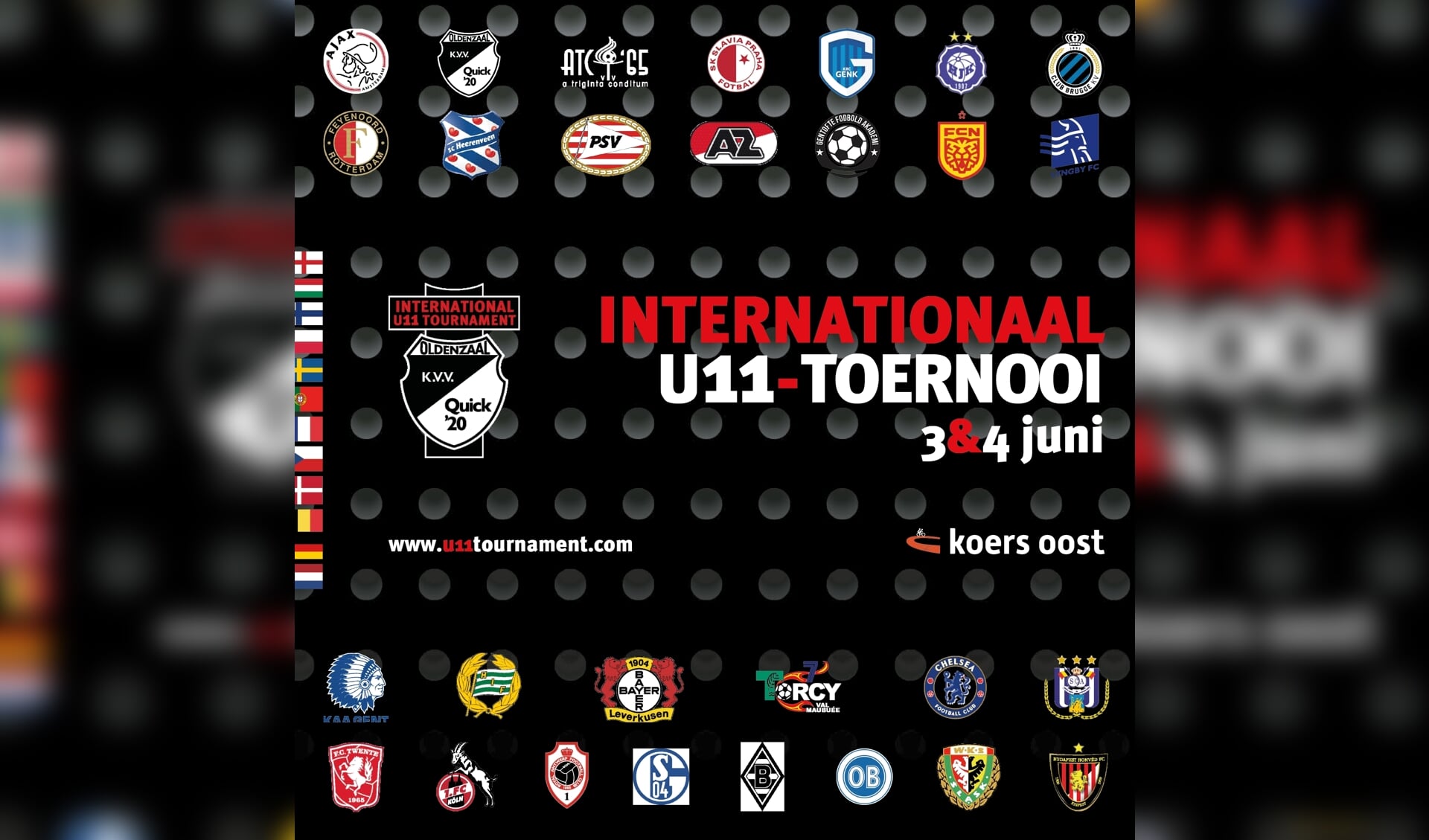 Voetbalclubs uit 11 landen doen mee aan het internationaal U11 toernooi.