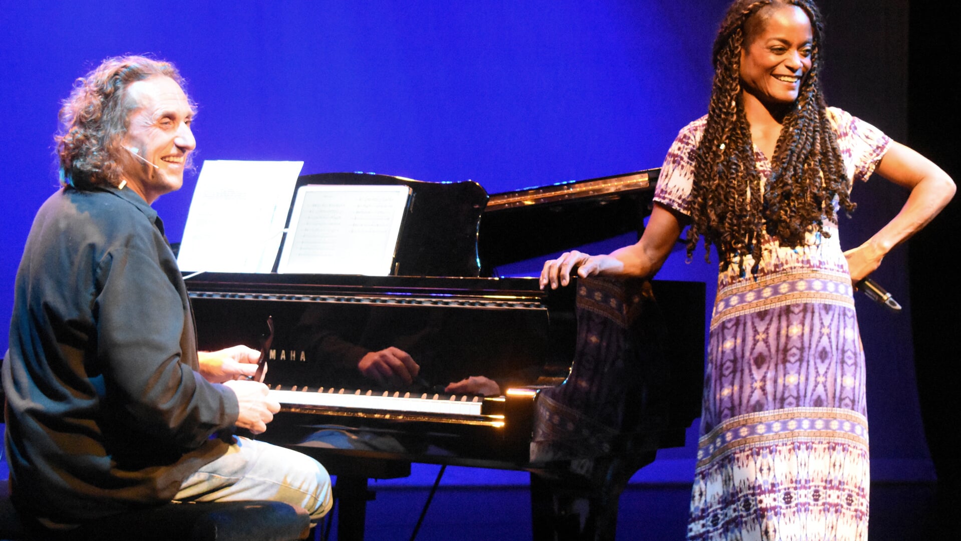 Een muzikale theatervoorstelling van pianist Thijs Borsten (Nederland) en zangeres Izaline Calister (Curaçao). Foto: Marie-jose Eldering