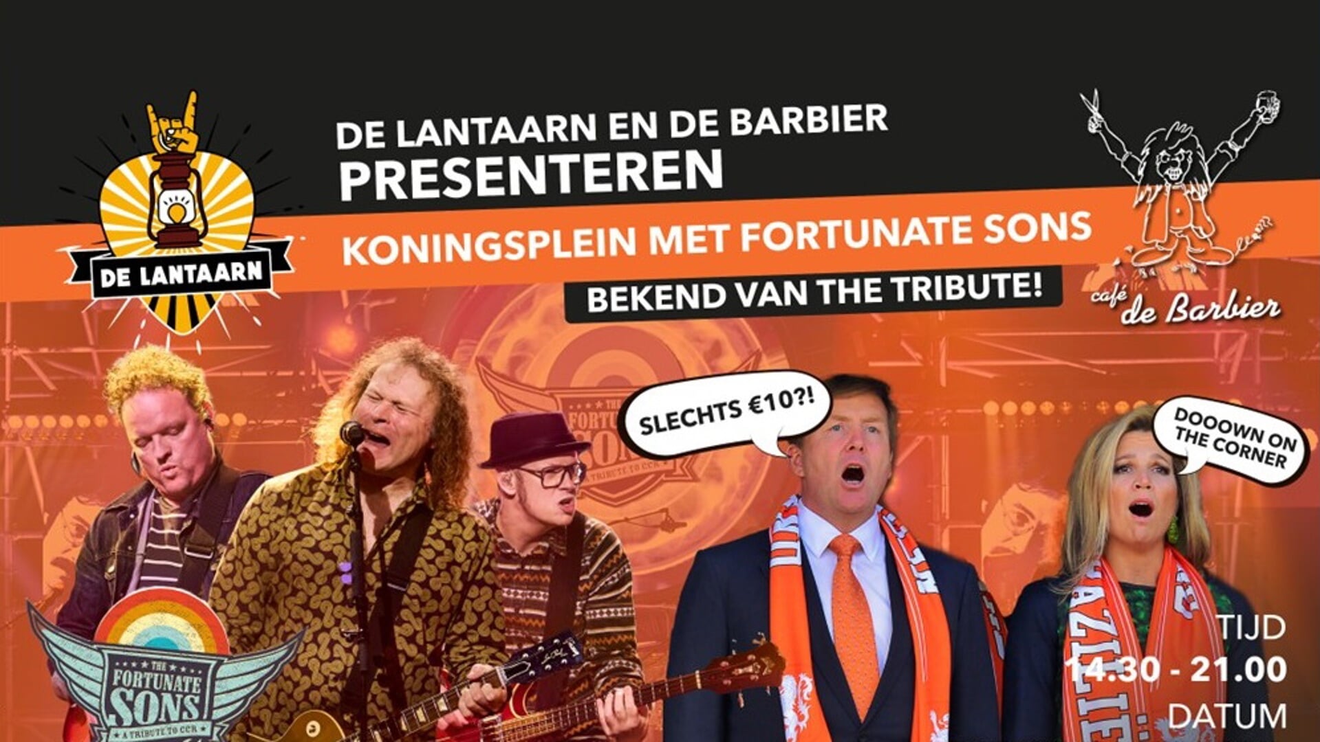The Fortunate Sons zetten Koningsplein Hellendoorn zaterdag 27 april helemaal op zijn kop.