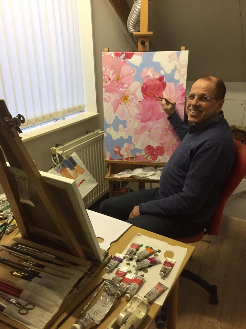 Arend ter Steege exposeert zijn werk de komende weken in het Koetshuis van havezate de Oosterhof. Met zijn kunstschilderwerk treedt hij in de voetsporen van zijn vader Otto (foto: Arend ter Steege). 