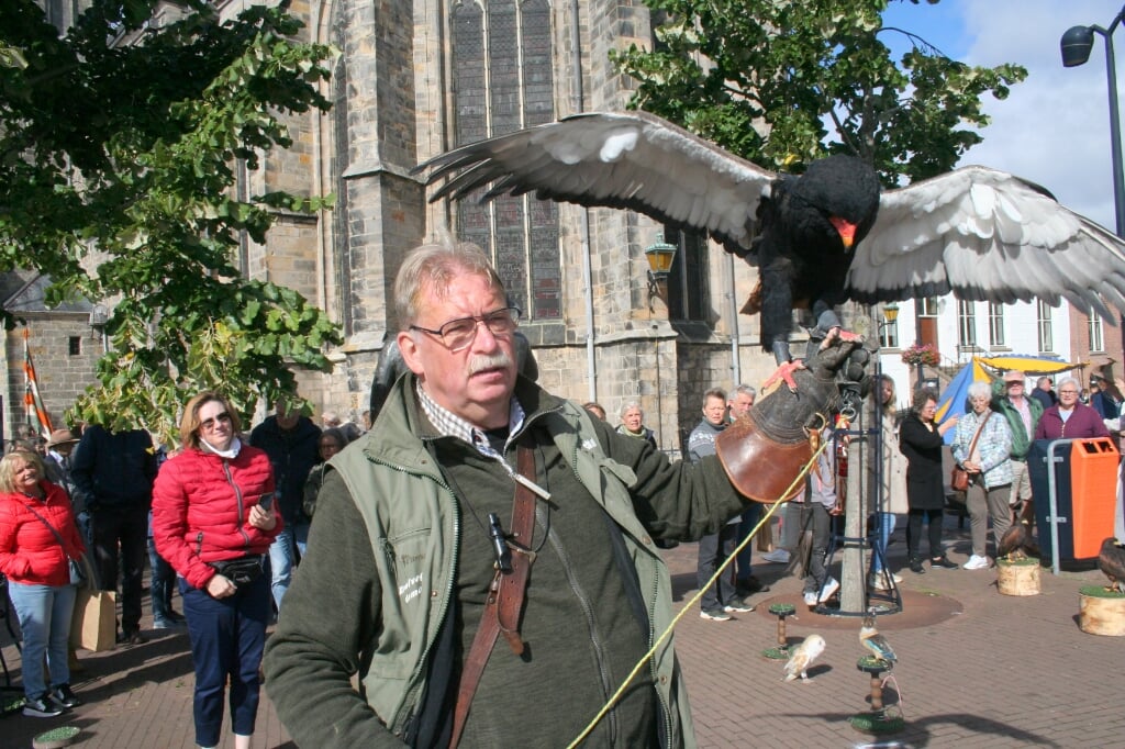 Demonstratie met een roofvogel