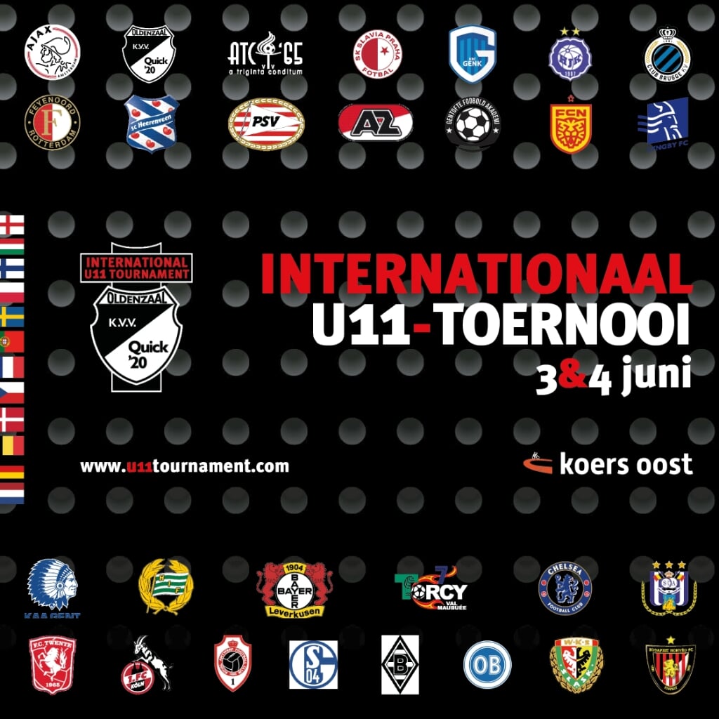 Voetbalclubs uit 11 landen doen mee aan het internationaal U11 toernooi.