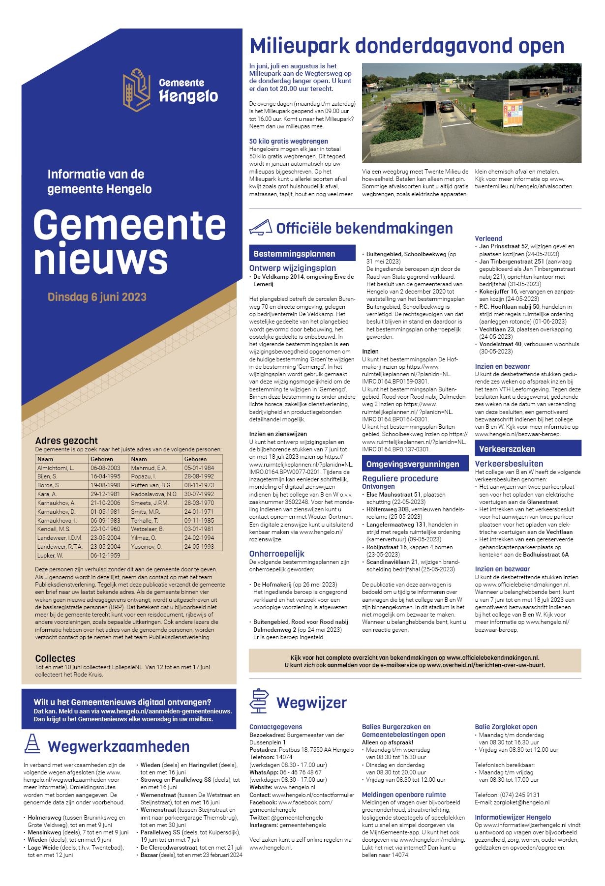Editie voorpagina
