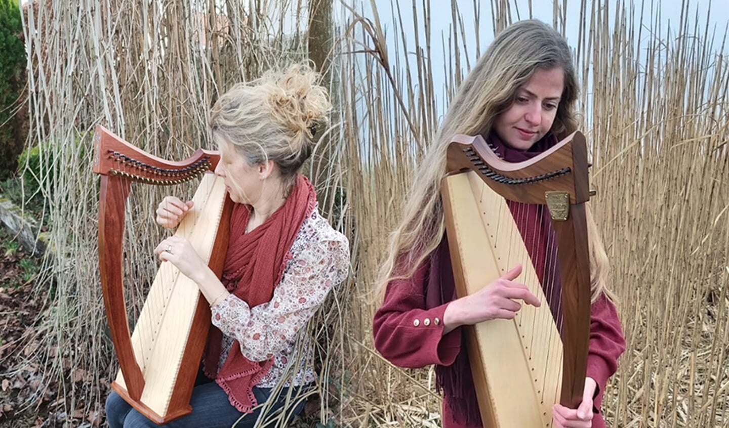 Eva (links) en Lidewei (rechts) laten je graag kennismaken met hun favoriete instrument. 