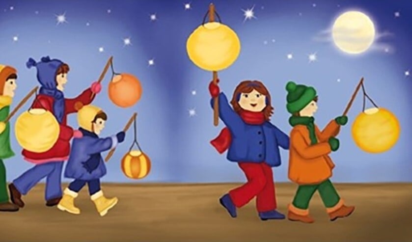 kinderen in een feestelijke lampiontocht