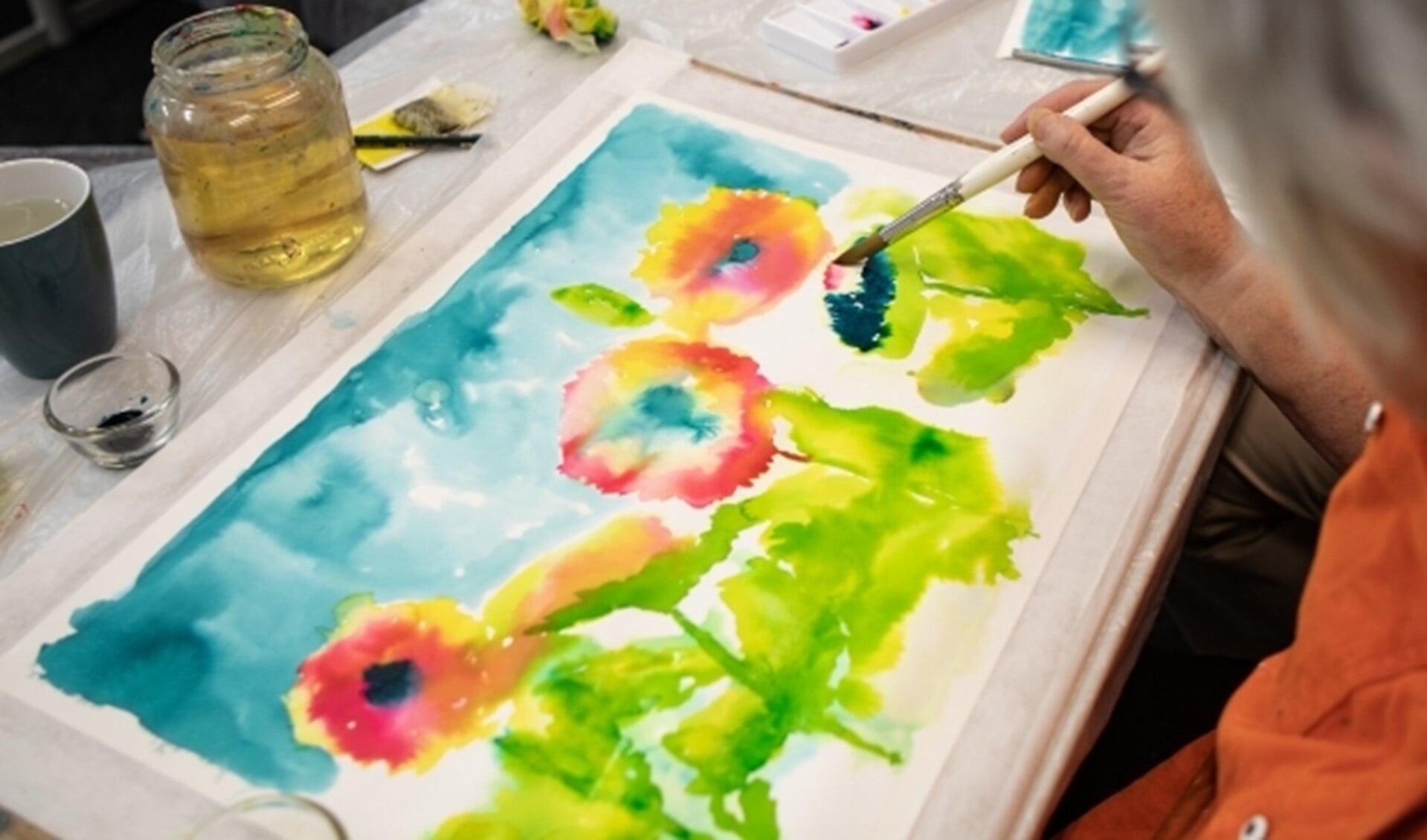 schilderen met ecoline en water