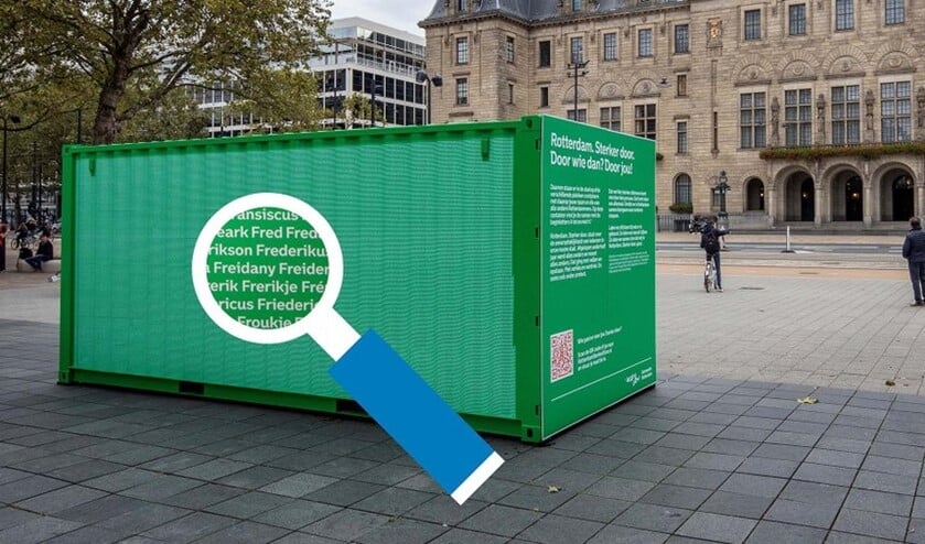 <p>Containers met alle 123.000 unieke voornamen. Foto: Gemeente</p>