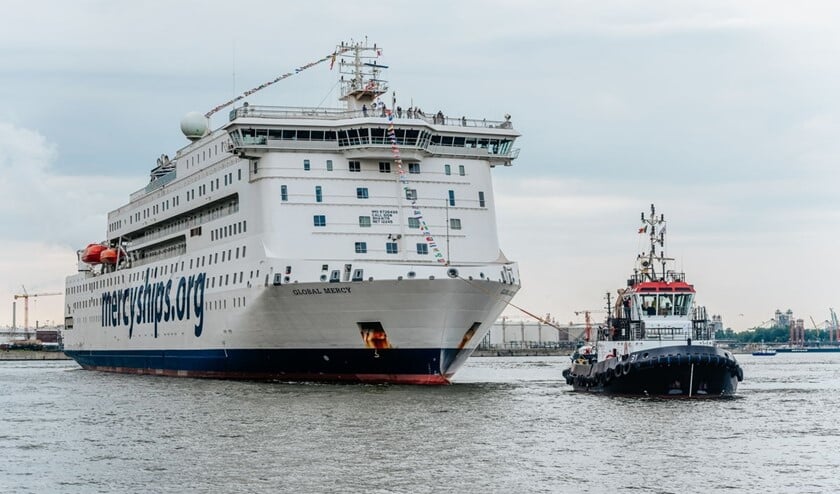 <p>Het nieuwste ziekenhuisschip Global Mercy komt in februari 2022 voor en 14-daags bezoek aan Rotterdam. Foto: pr</p>