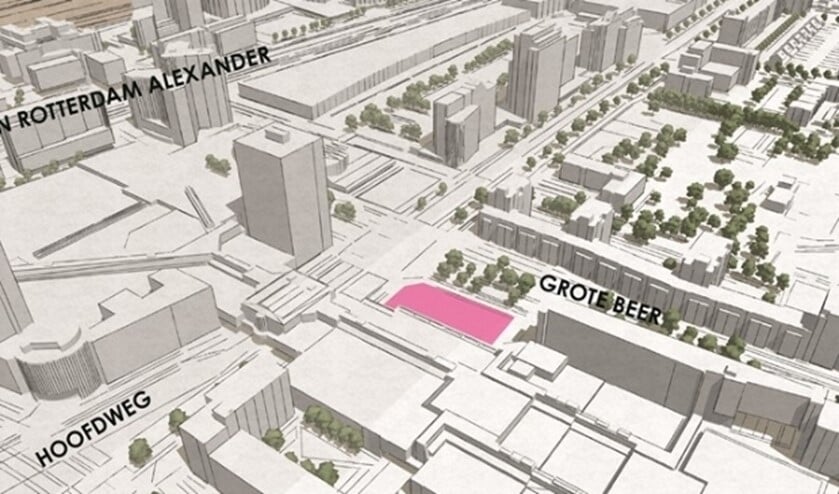 plattegrond met locatie woningbouwplan Grote Beer