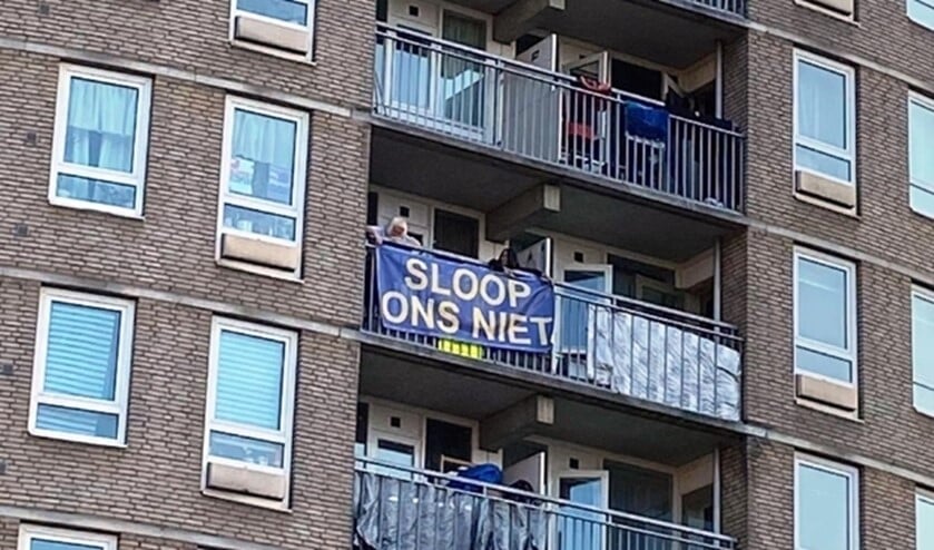 Een oefen-spandoek.