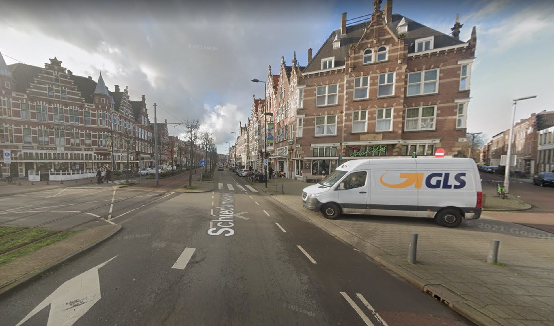 De plek waar de langdurige werkzaamheden in Delfshaven zullen zijn. (Beeld: Google Maps)