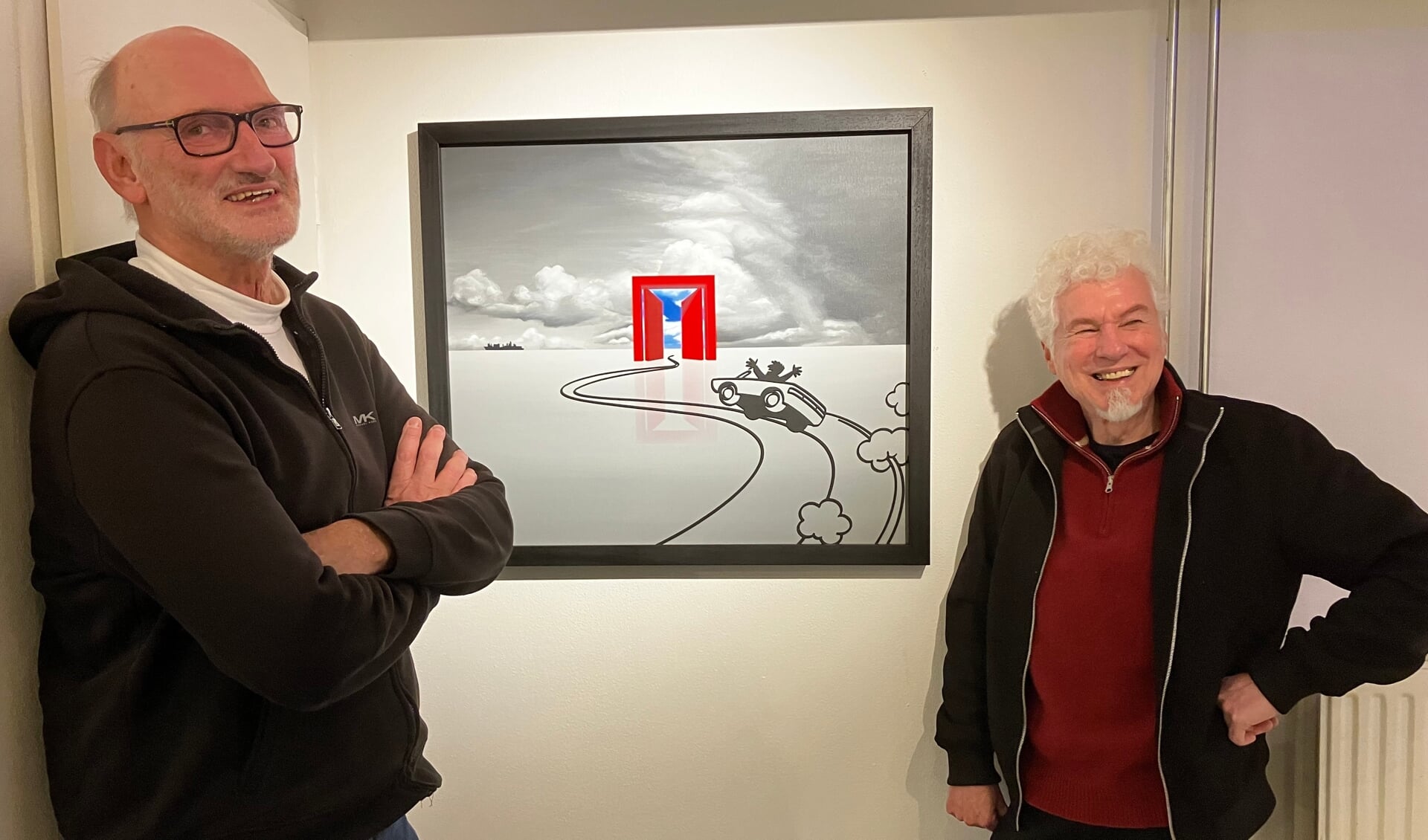 Rob van 't Hof en Robert van der Kroft op hun gezamenlijke tentoonstelling. Foto: Annette de Bus