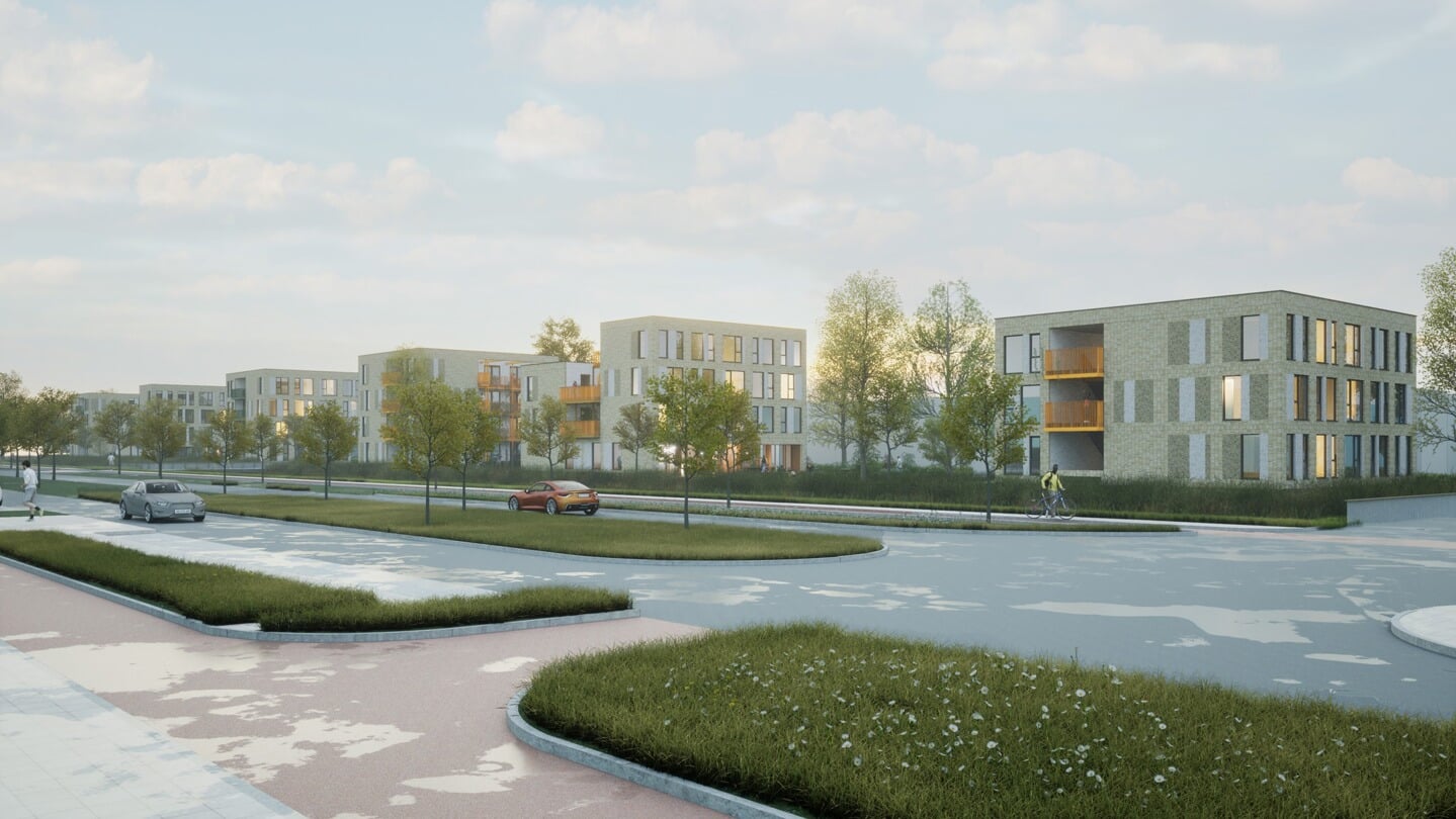 Voorlopig ontwerp van de nieuwe flexwoningen van dichtbij zien. Illustratie: Woonstad Rotterdam