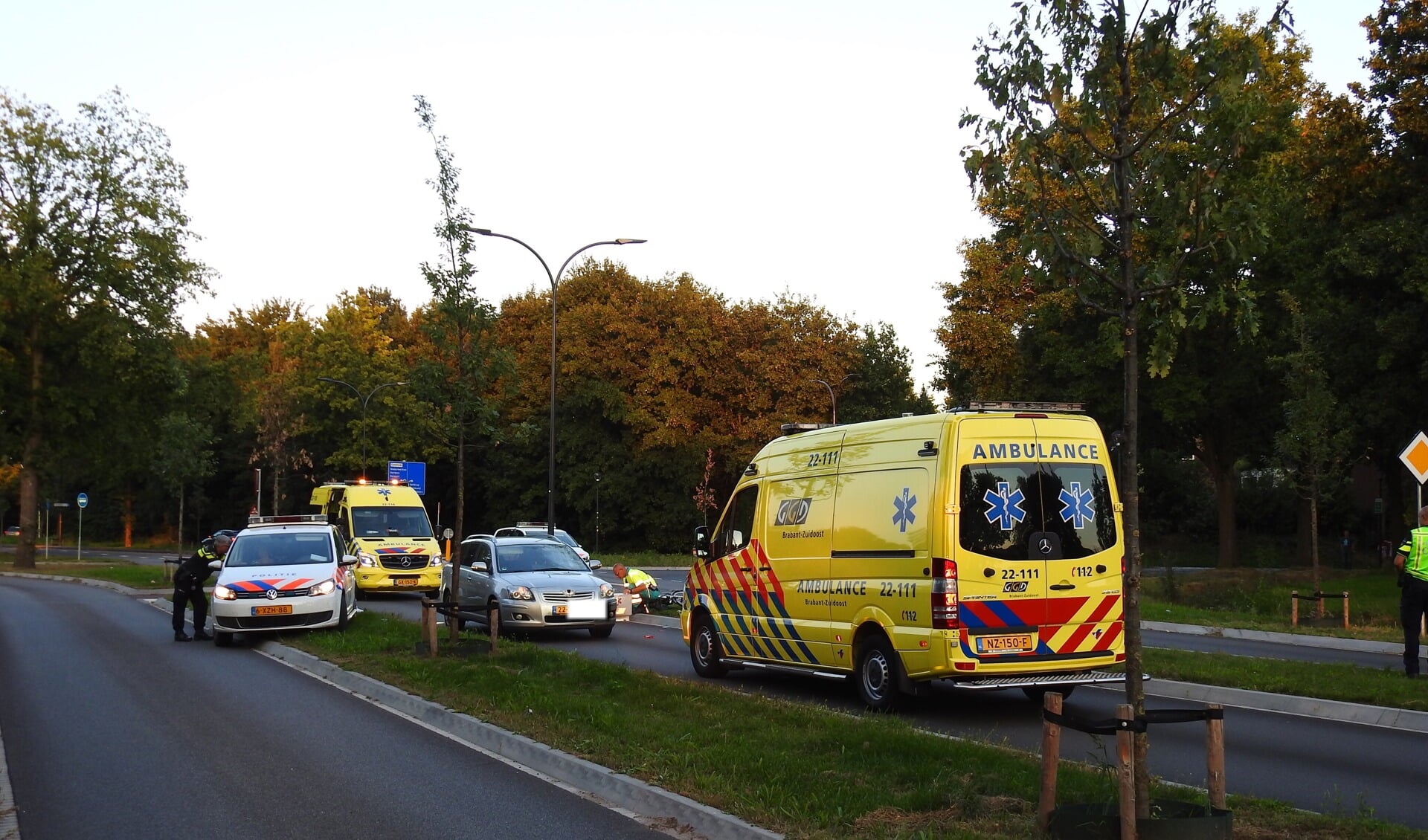 Het ongeval vond plaats op de Europaweg in Nuenen, waar op dat moment lijnbus 321 voorbijkwam