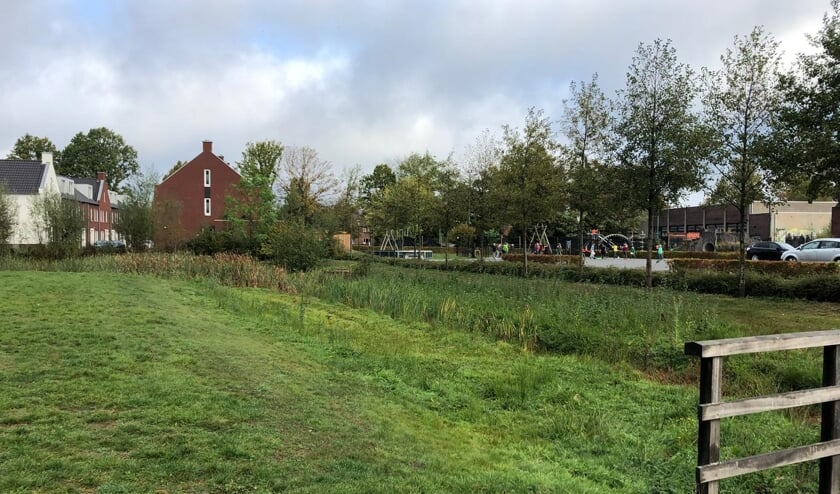 Links de huizen aan de Hamelijnckhof. Tussen deze huizen en Basisschool De Raagten zijn vaak hangjongeren aanwezig | Fotonummer: fdaa9d